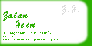 zalan heim business card